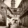 Podwórze dawnego zajazdu  przy ul. Józefa 12. Rycina S. Tondosa z 1894 roku